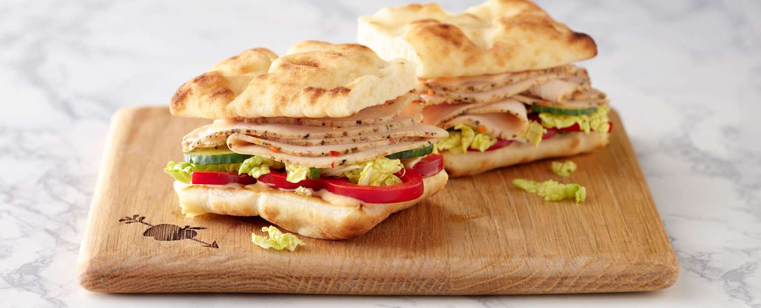 Recipes Citrus Ginger Turkey Breast Flatbread Sandwiches Recipe